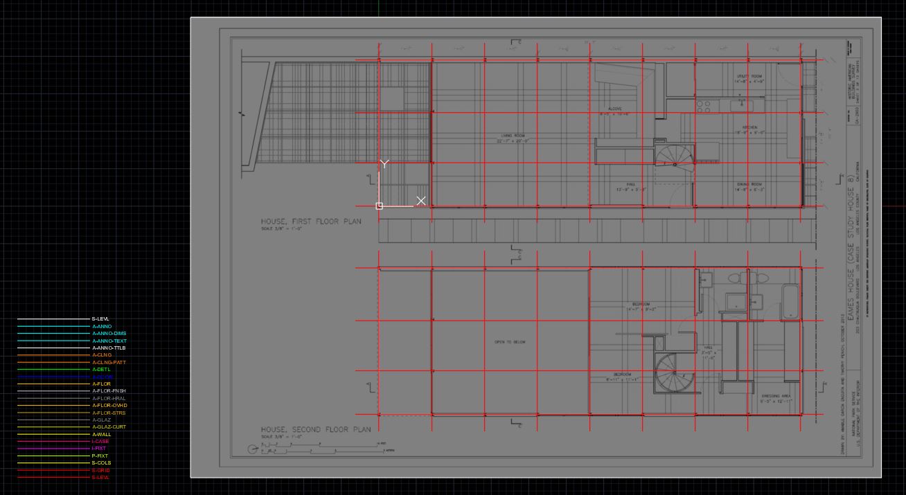 This image is the final image of the course objective 2. All of the column grids are drawn.