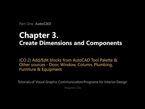 Thumbnail for the embedded element "03 - Create Dimensions and Components - CO 2 - Blocks from AutoCAD Tool Palette & Other sources"