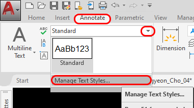 This image shows the manage Text Styles.