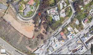 This image shows the Eames House satellite image from google.