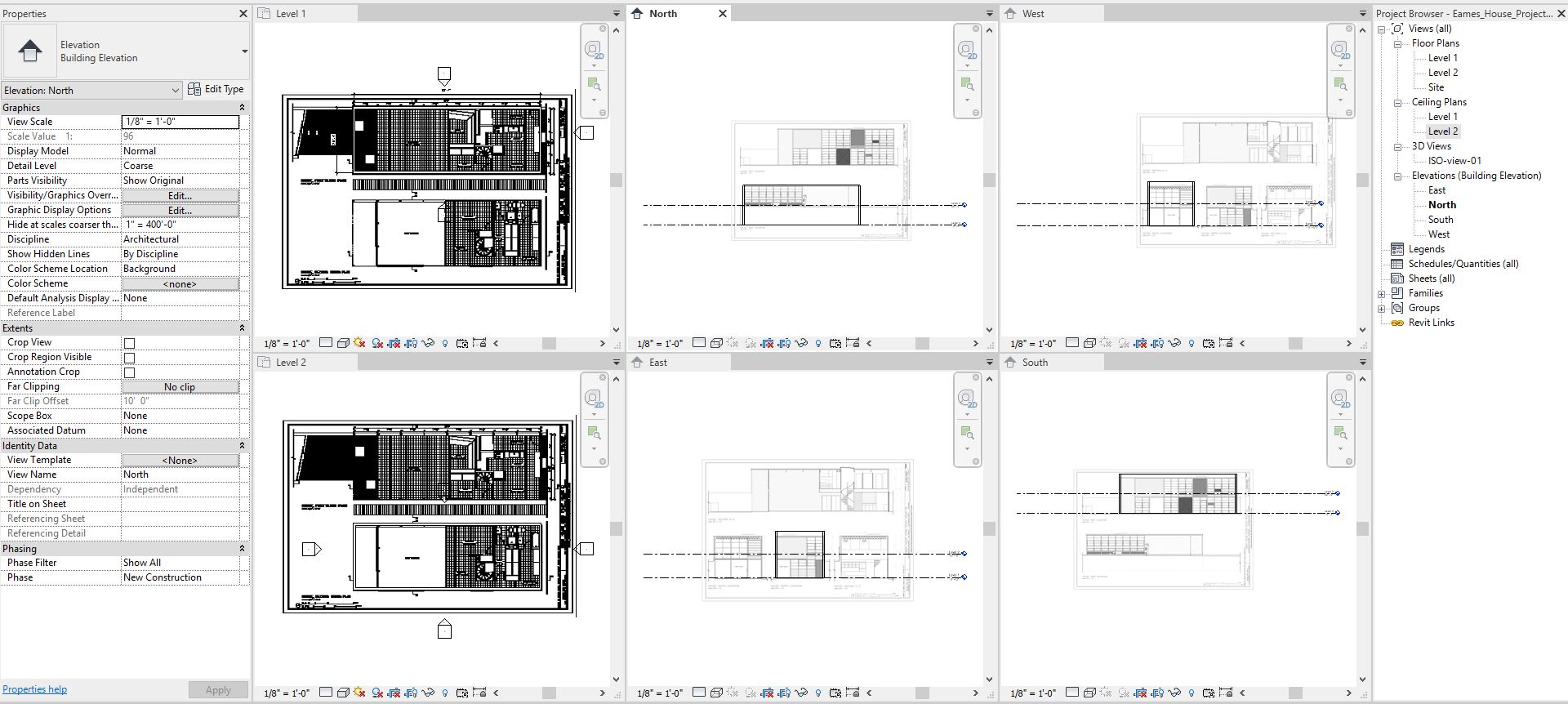 This image shows the import drawings for all views.