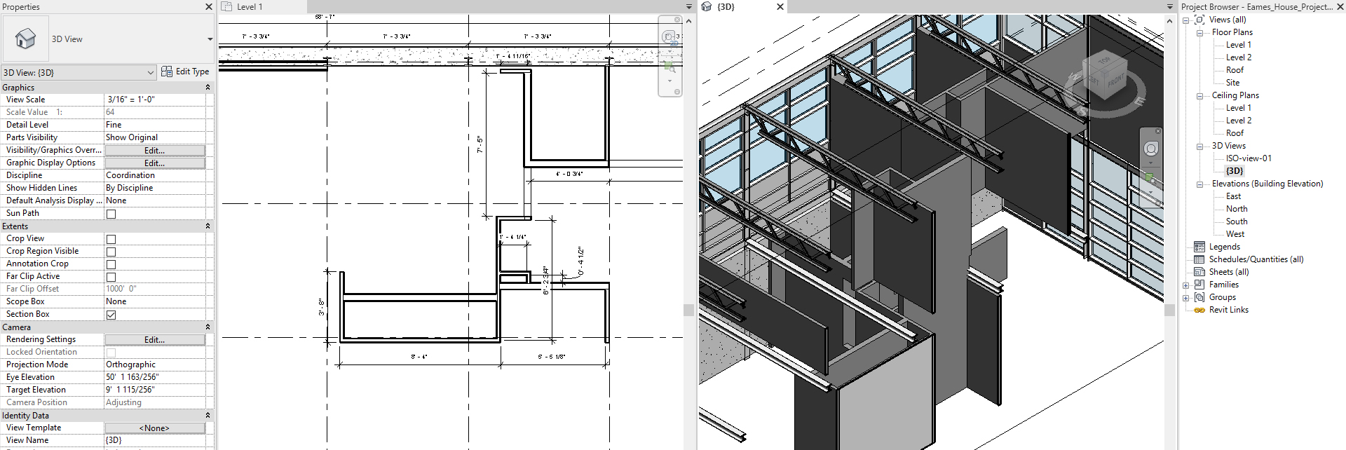 This image shows the floor plan view and the 3D view.