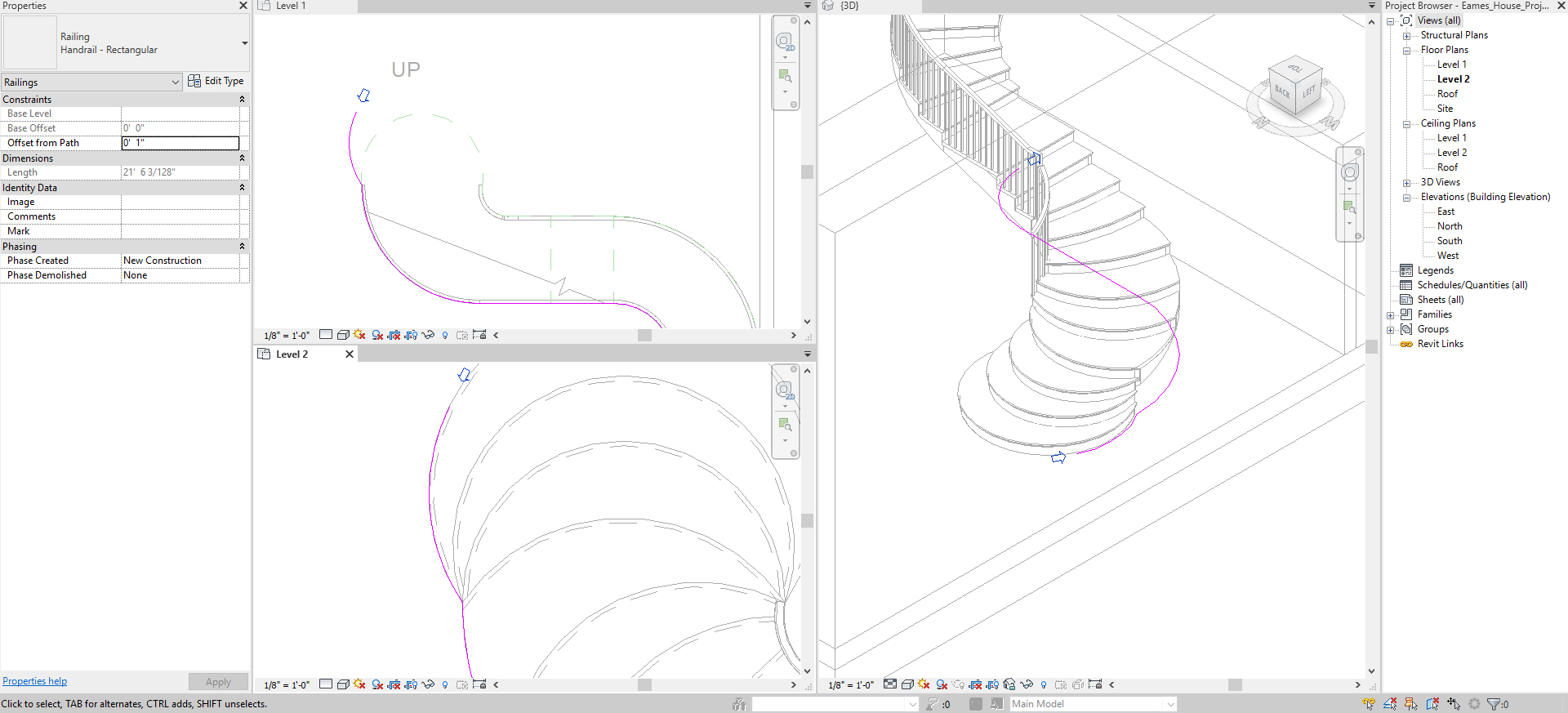 This image shows the process image to edit the railing.