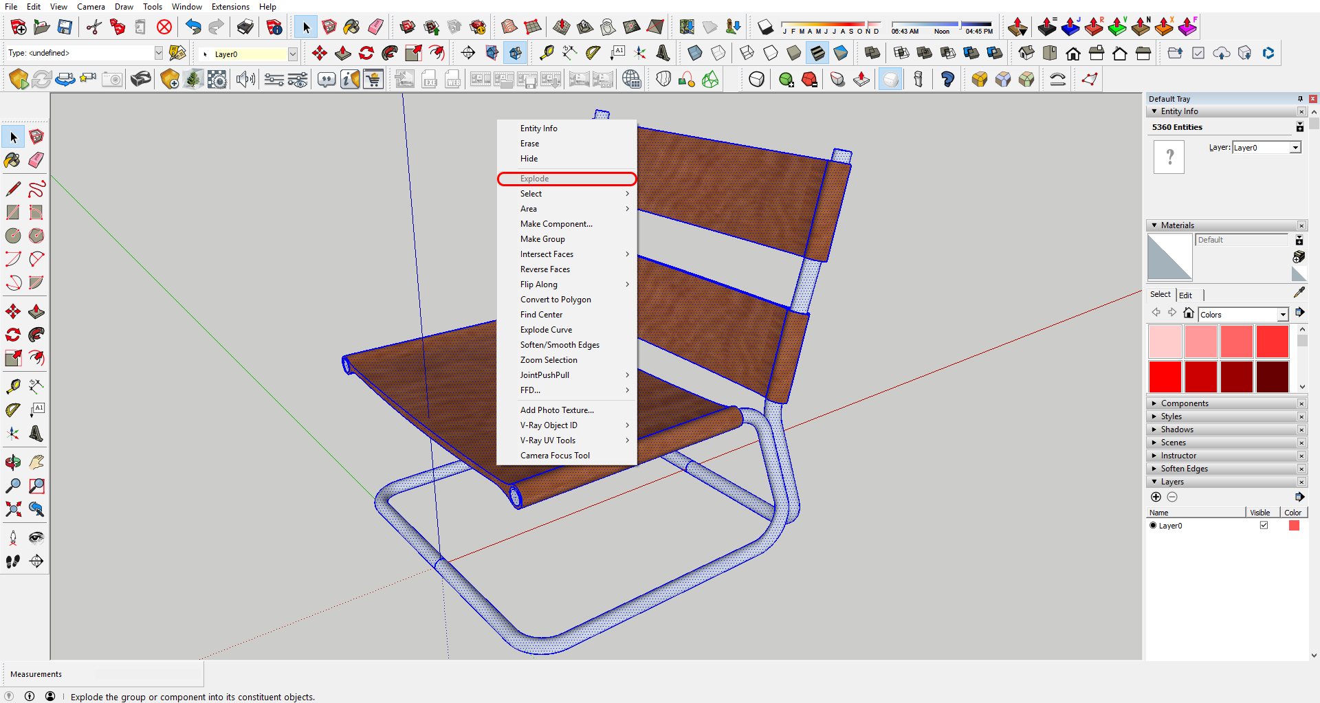 This image indicates how to explode the Sketchup model