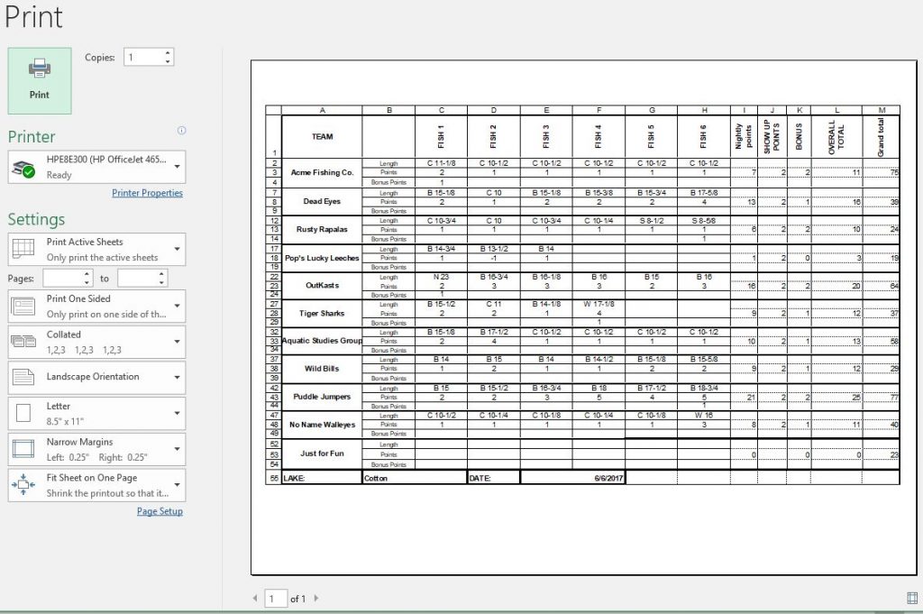 Vista previa de impresión de Excel