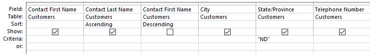 Access Sorting