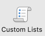 Mac Custom Lists button