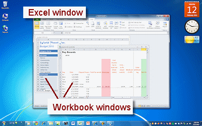 Two worksheet windows inside the Excel window