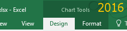 Active and inactive ribbon tabs (Excel 2016)