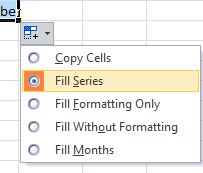 Button: AutoFill Options (Excel 2010)