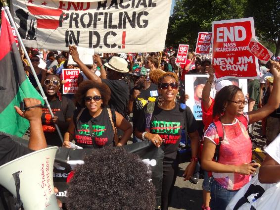 protestors in Washington D.C. protesting racial profiling