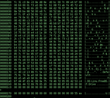 Photograph of hex dump of FreeBSD's boot0 MBR