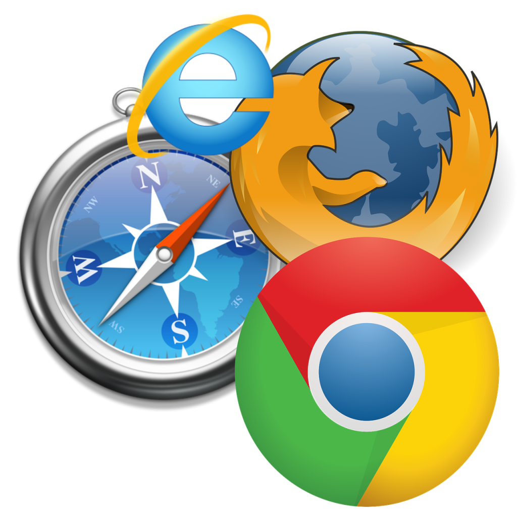 Composite graphic showing logos for four major Web browsers: Firefox, Safari, Chrome, and Internet Explorer