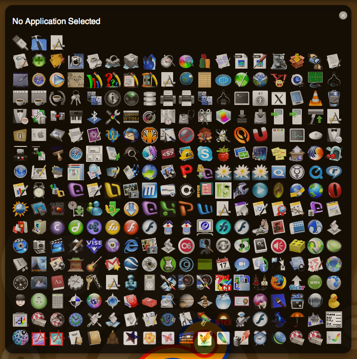 Screen shot of around 250 icons for individual apps.