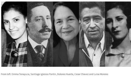 Pictures of Hispanic Americans who made notable contributions to US labor policy