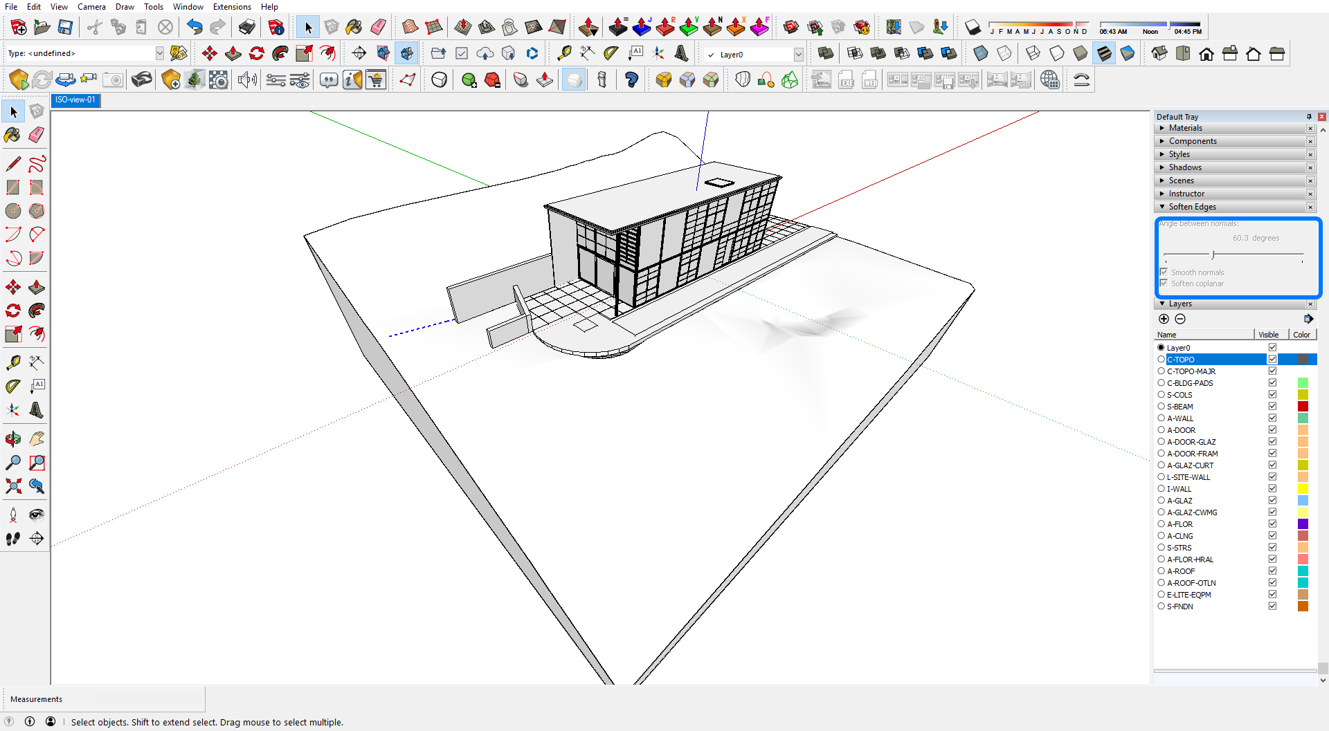 It shows how to set the soften edges tool in SketchUp to hide triangle lines.