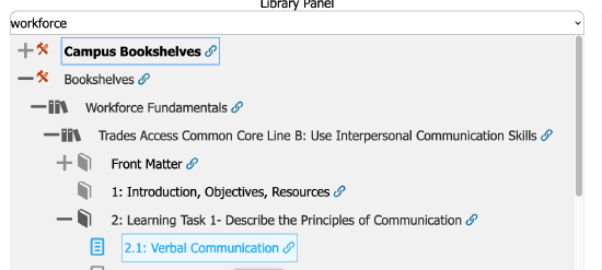Screenshot of libretext remixer organization 