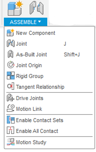 Assemble drop down menu