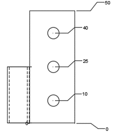 ordinate dimensioning on a hinge base plate