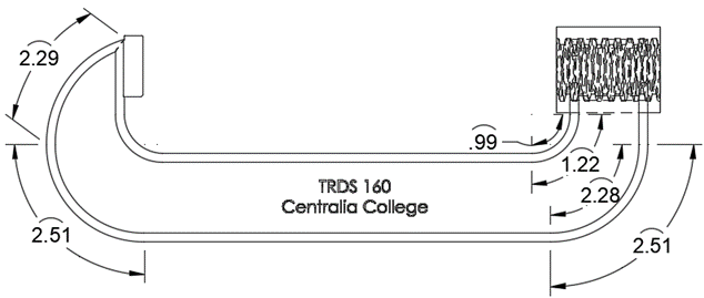 C-clamp with arc dimensioning