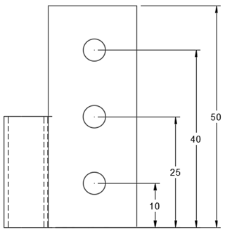 hinge plate with baseline dimensioning