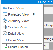 Create tab -View dropdown