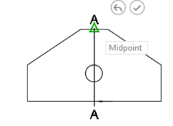 Section view - solid model bisected at the midpoint