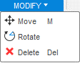 Modify options for the drawing