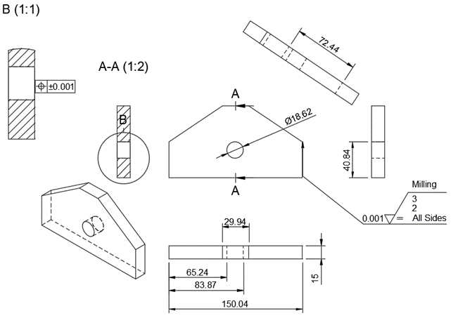 Drawing with Views and dimensions