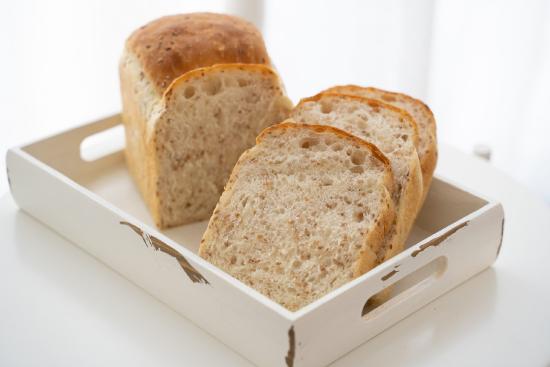 Loaf of bread on a tray