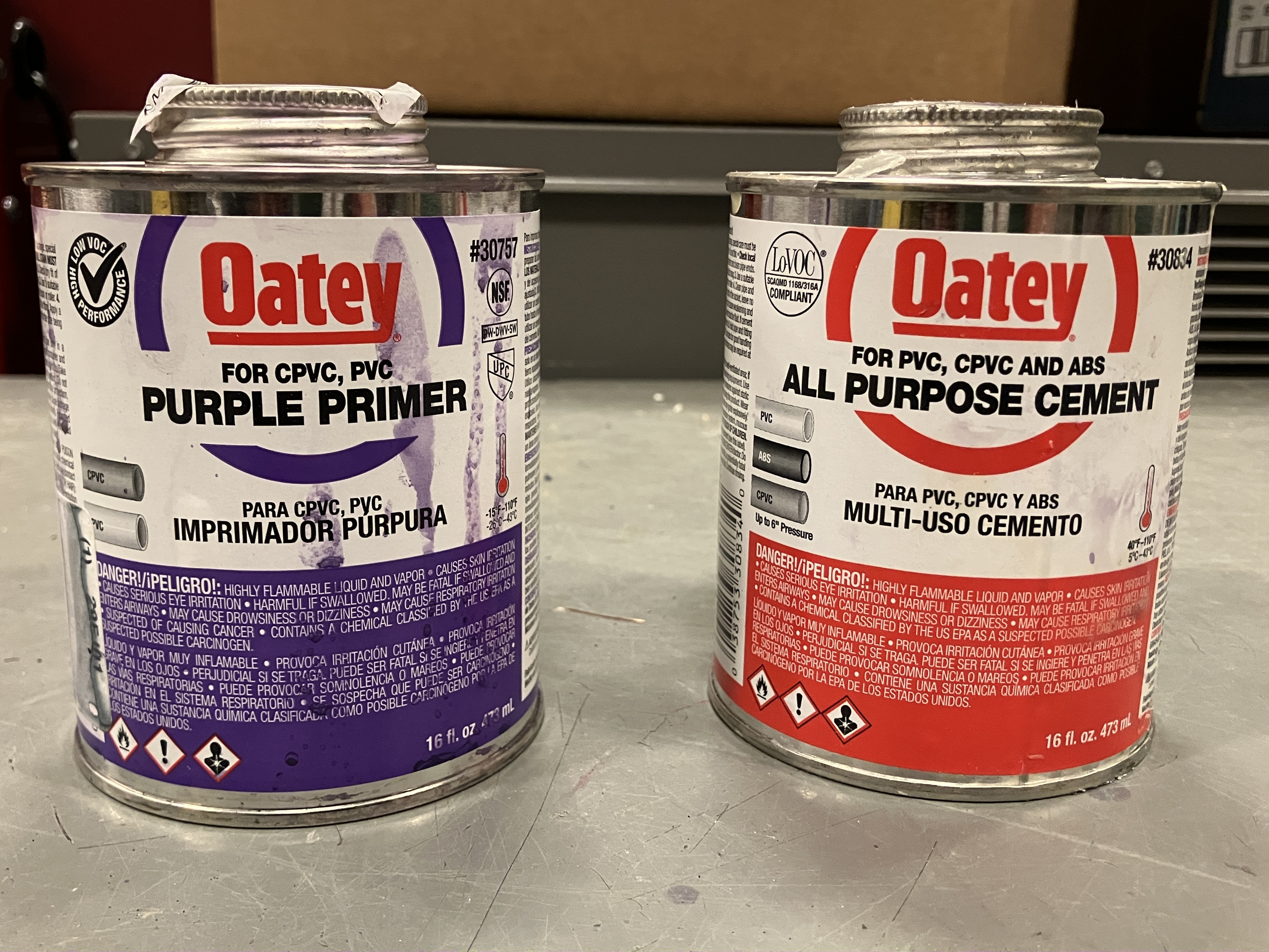 Pipe primer and solvent cement 