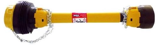 A yellow insulated safety bar with black rubber ends, used for electrical safety applications.
