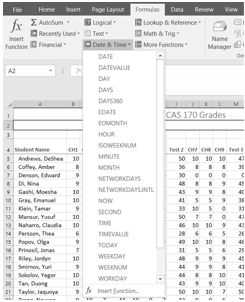 Date & Time drop-down