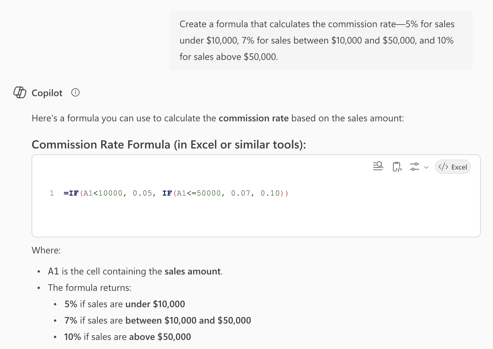 Copilot Formula Prompt Demonstration
