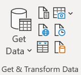 Get & Transform Data group of icons from Data tab.