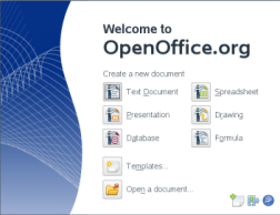 Open Office startup screen