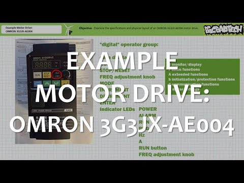 Thumbnail for the embedded element "Example Motor Drive: Omron 3G3JX-AE004 (Full Lecture)"
