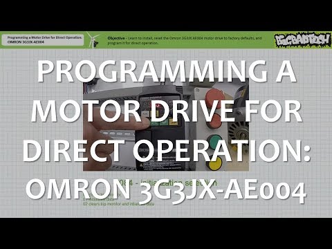 Thumbnail for the embedded element "Programming A Motor Drive for Direct Operation: Omron 3G3JX-AE004 (Full Lecture)"