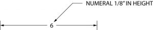 Example of numeral size when dimensioning.
