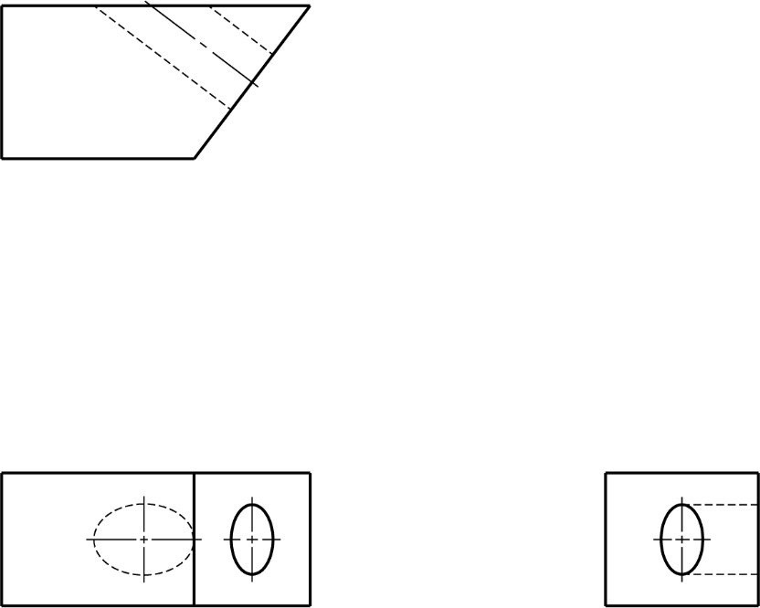 Práctica auxiliar de dibujo 2, vistas ortográficas proporcionadas.