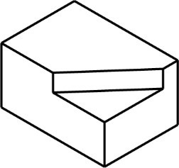 Isometric box with a corner section removed.