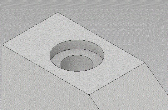 Block of material showing an example of a counterbore.
