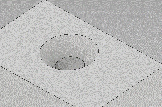 Part with a countersink hole to accommodate a tapered screw..
