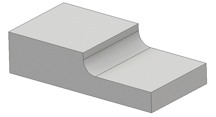 Material showing a fillet.