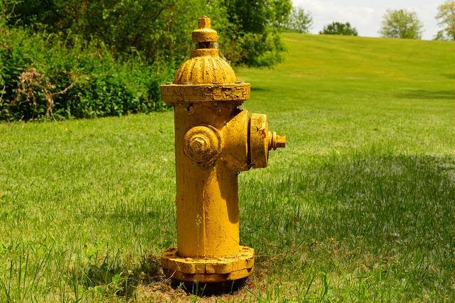 Yellow fire hydrant