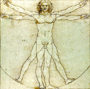 La pintura de Da Vinci El hombre de Vitruvio